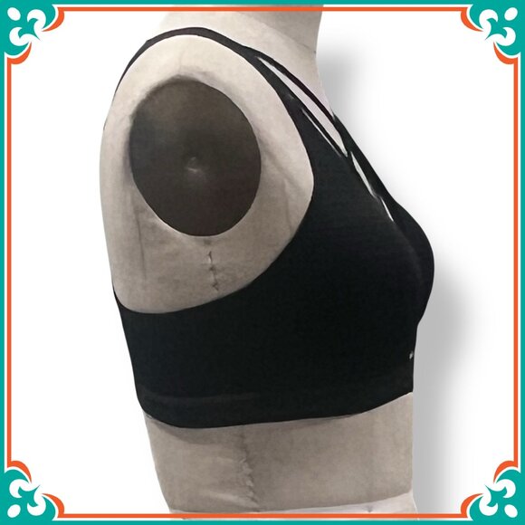 VSX SPORT Med. Support Perforated Black Sports Bra w/Criss-Cross Straps - 36B - Picture 3 of 6